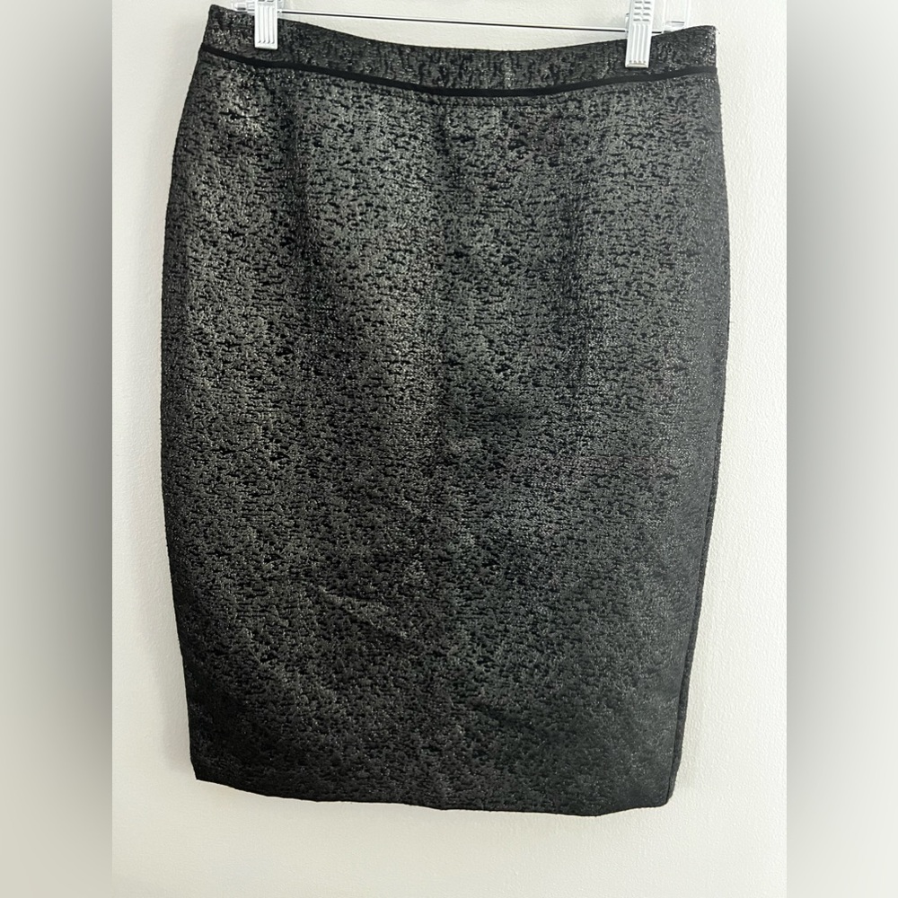Who What Wear metallic Gunmetal Brocade Pencil Skirt Size‎ 8